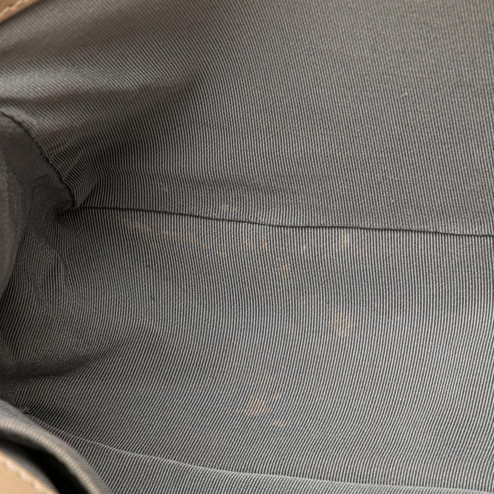 Chanel B Chanel Brown Beige Calf Leather Old Medium Aged skin Double Stitch Boy Flap Italy