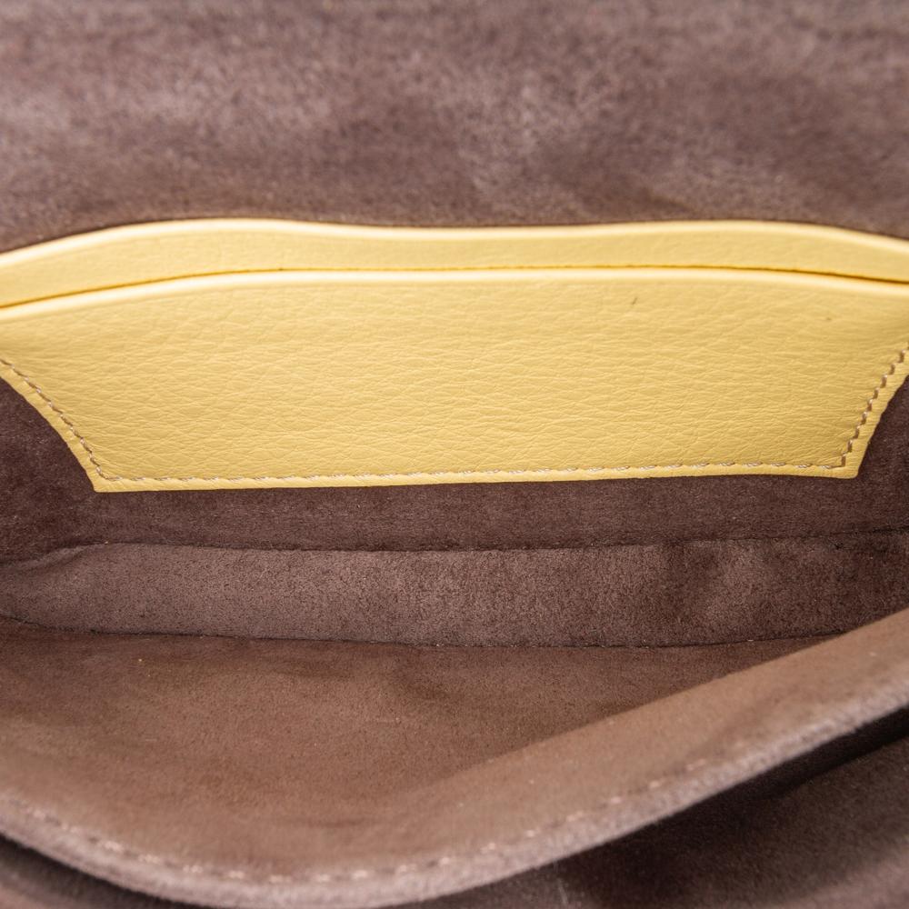 Fendi B Fendi Black with Yellow Calf Leather Micro Hypnoteyes Double Baguette Satchel Italy