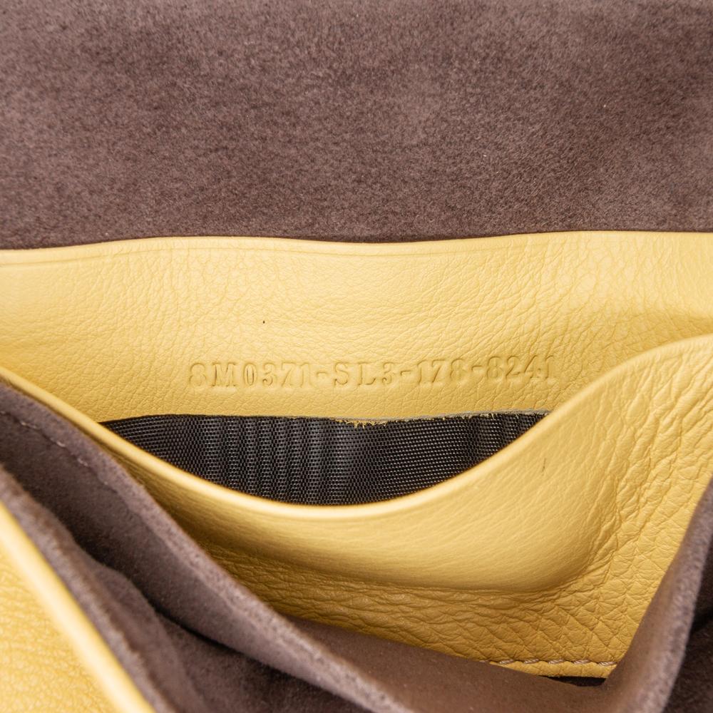 Fendi B Fendi Black with Yellow Calf Leather Micro Hypnoteyes Double Baguette Satchel Italy