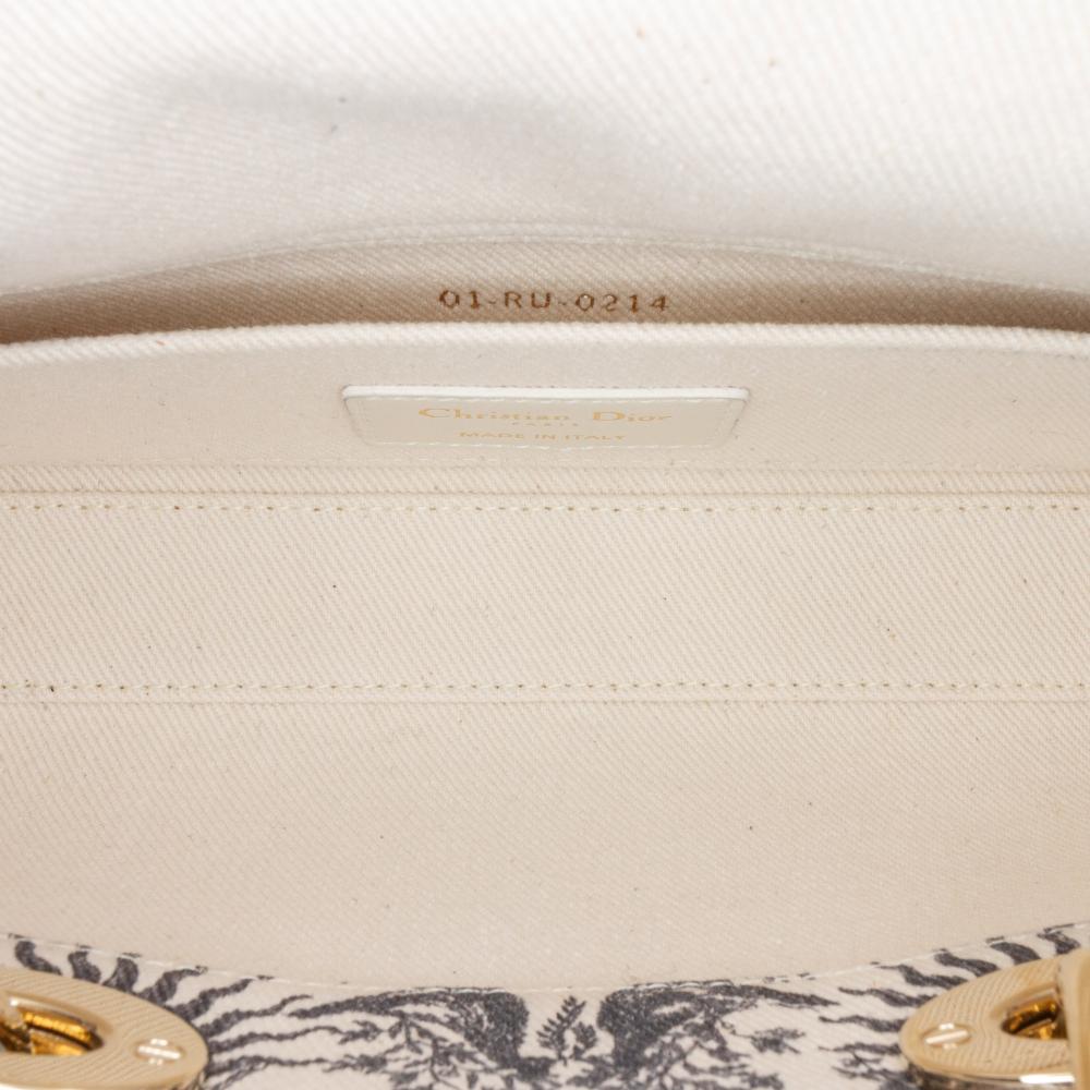 Christian Dior B Dior White Denim Fabric Small Toile de Jouy Soleil Lady D Joy Italy
