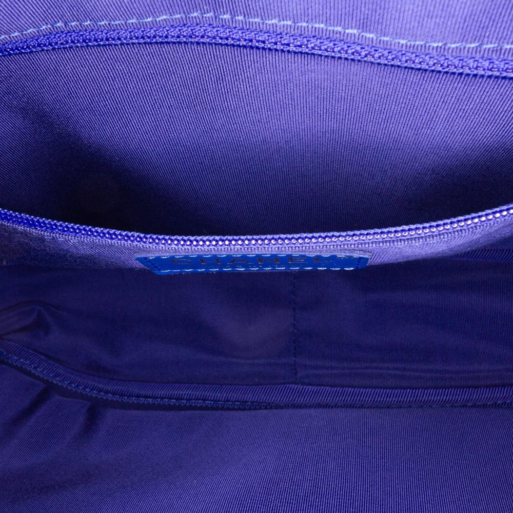 Chanel B Chanel Blue with Black Canvas Fabric Small La Pausa Bay Camera Bag Italy