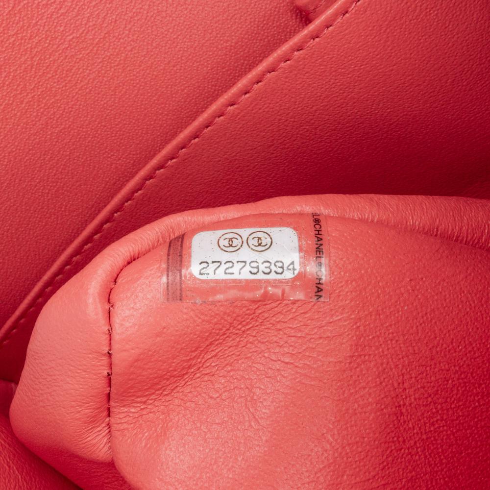 Chanel B Chanel Red Indian Red Lambskin Leather Leather Medium Classic Chevron Lambskin Double Flap France