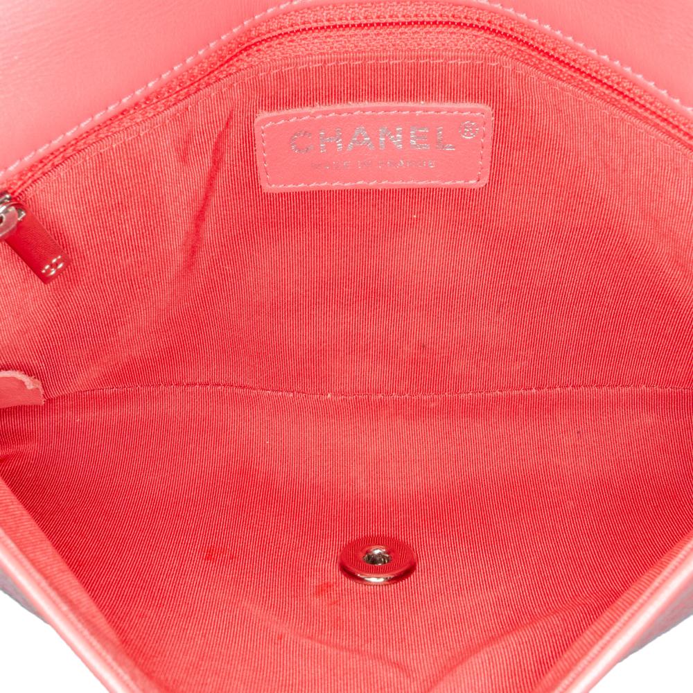 Chanel B Chanel Pink Salmon Calf Leather Crumpled skin Bi Quilted Vintage Full Flap France