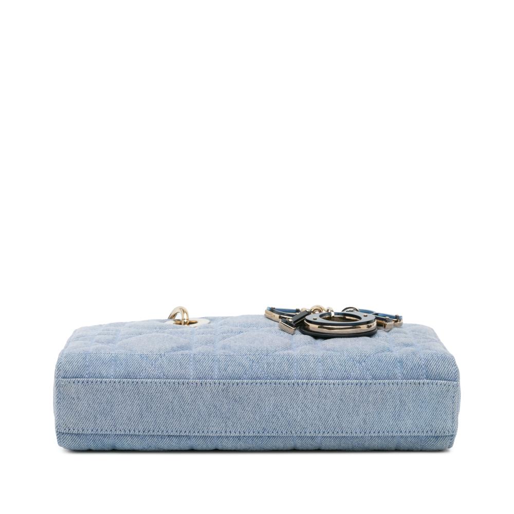 Christian Dior B Dior Blue Light Blue Denim Fabric Medium Macrocannage Lady D Joy Italy