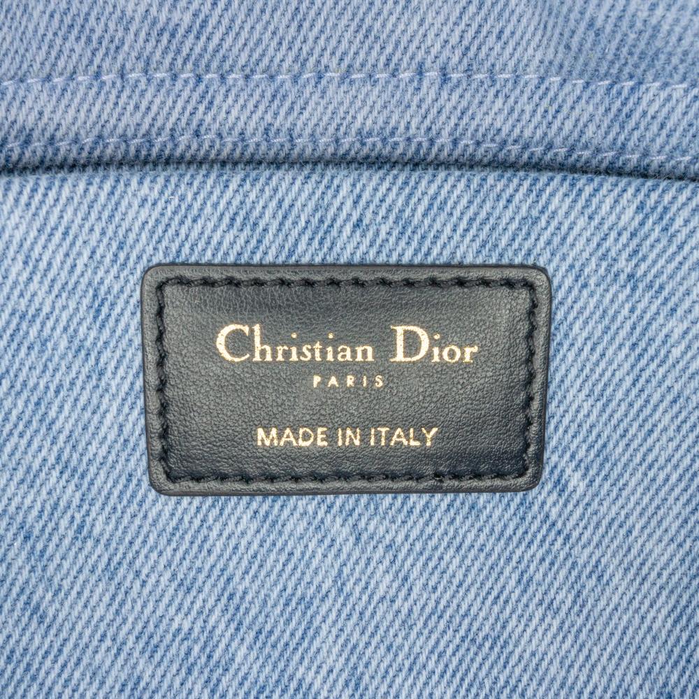 Christian Dior B Dior Blue Light Blue Denim Fabric Medium Macrocannage Lady D Joy Italy