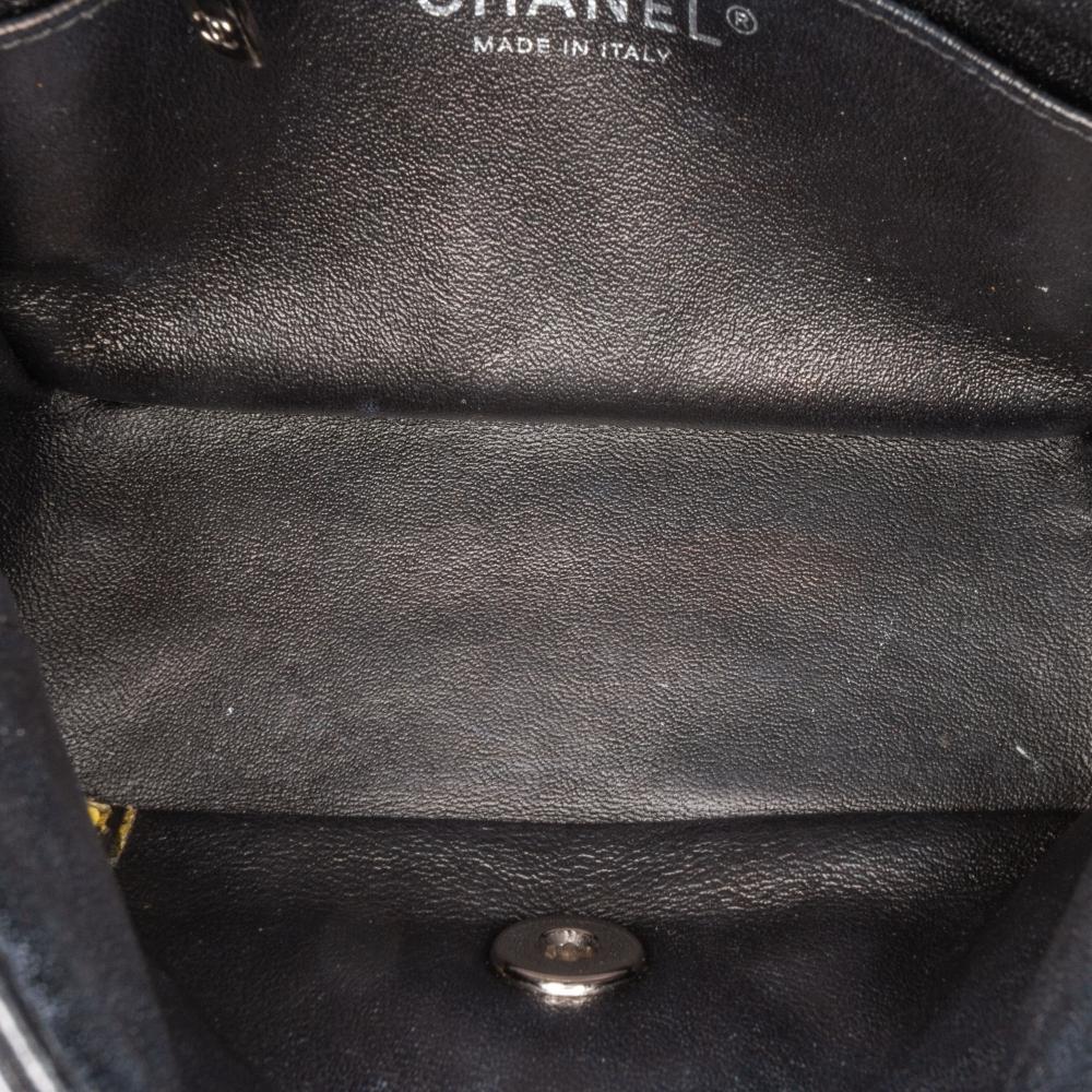 Chanel B Chanel Black Patent Leather Leather Mini Square Classic Patent Single Flap Italy