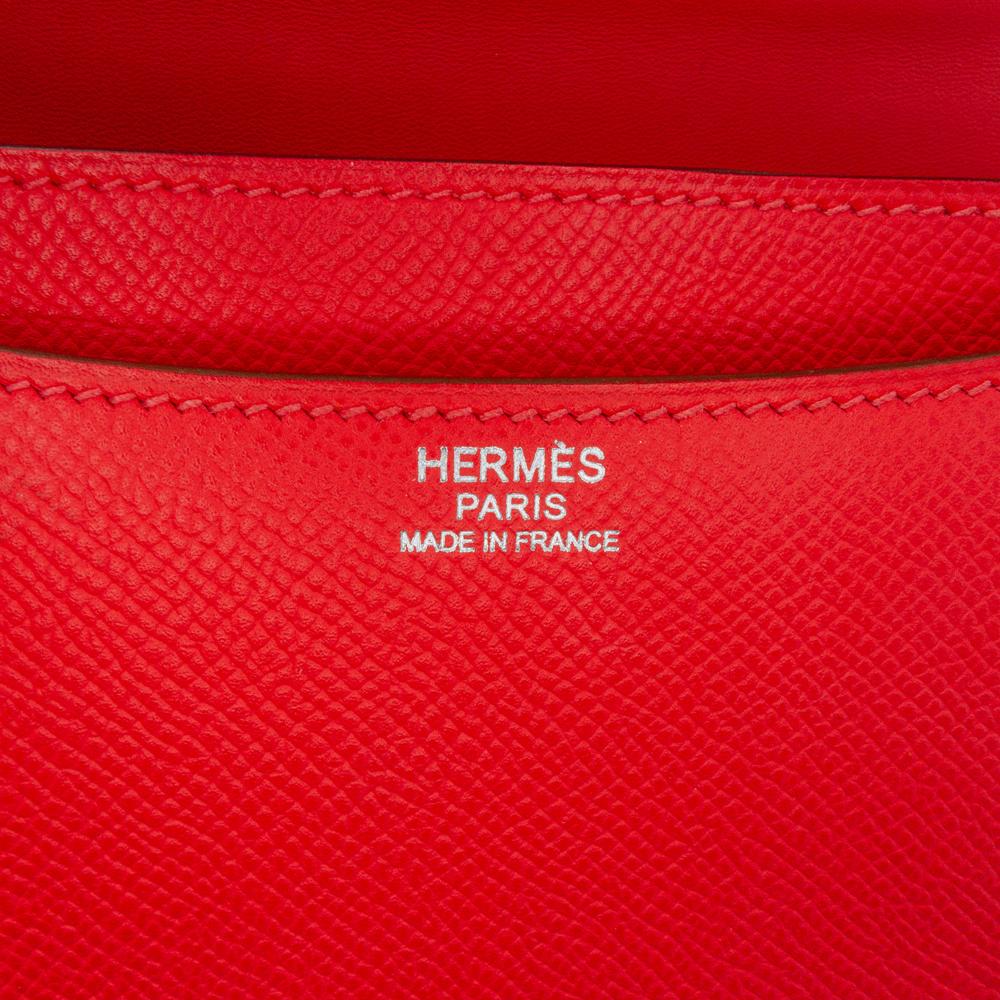 Hermès B Hermès Orange Dark Orange Calf Leather Epsom Constance 24 France