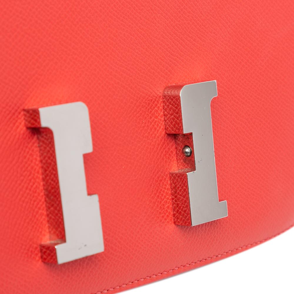 Hermès B Hermès Orange Dark Orange Calf Leather Epsom Constance 24 France