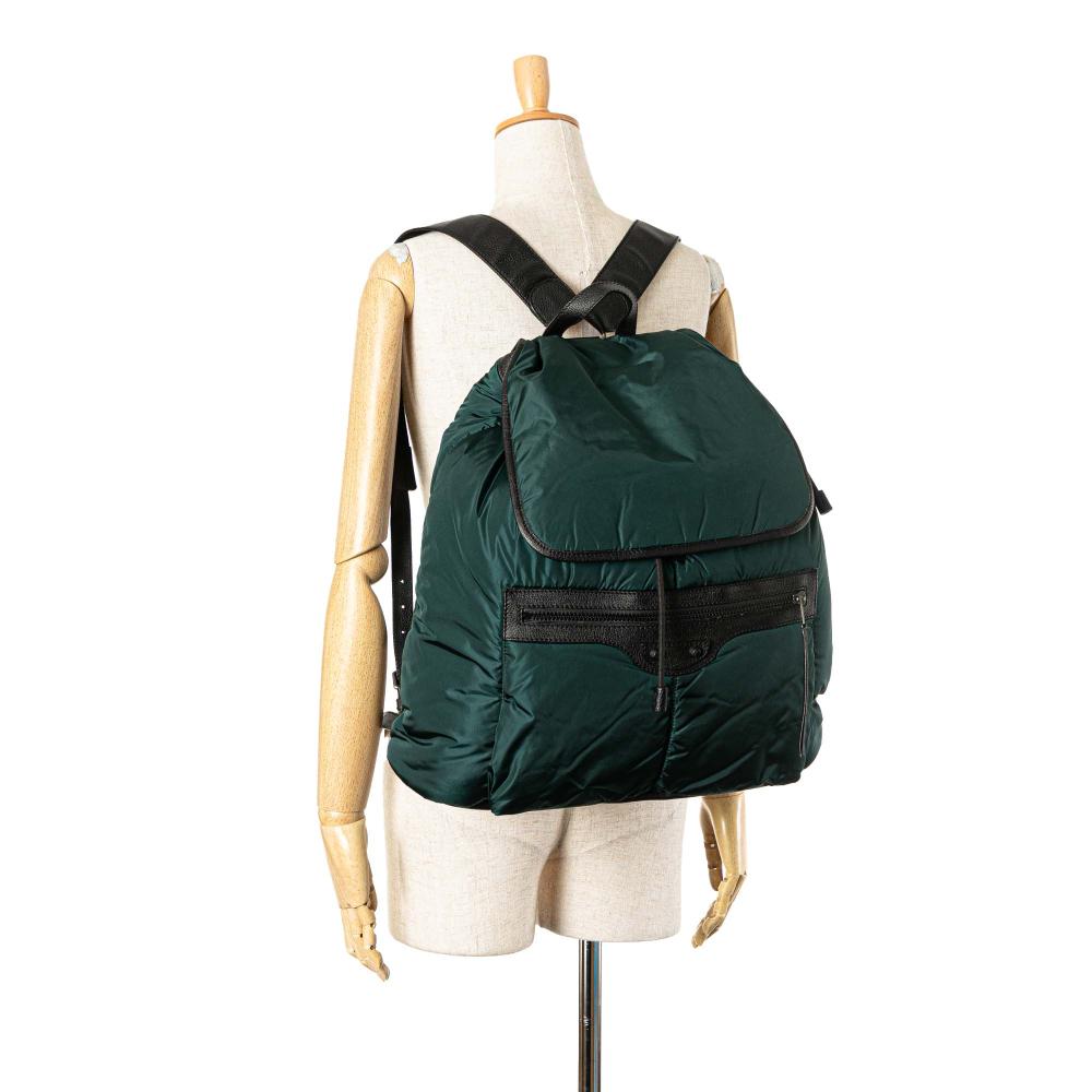 Balenciaga AB Balenciaga Green Dark Green Nylon Fabric Motocross Classic Traveler Backpack Italy