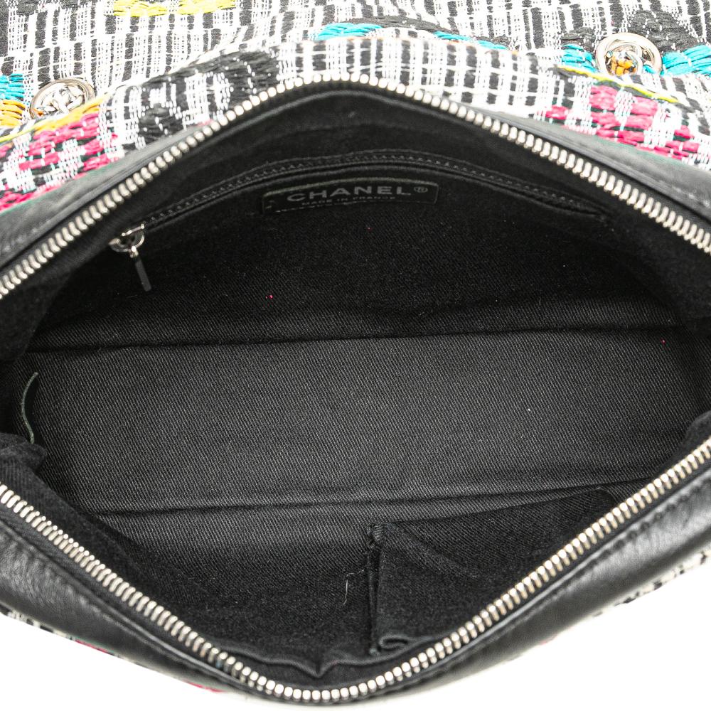 Chanel B Chanel White Off White Tweed Fabric Quilted Fantasy Easy Flap France