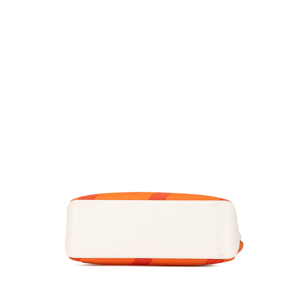 Hermès AB Hermès Orange with White Ivory Canvas Fabric Toile H and Swift Cabas H en Biais 40 France