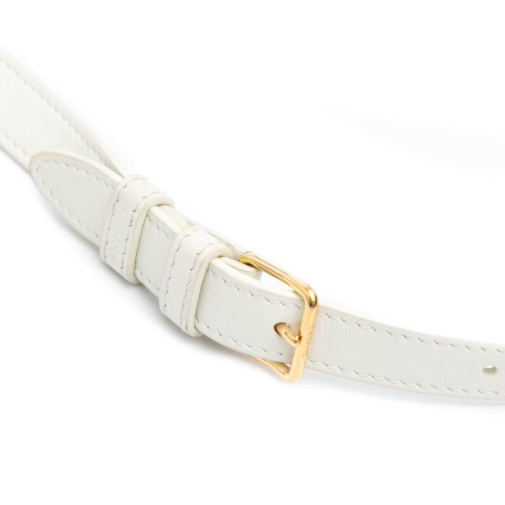 Celine B Celine Brown Dark Brown with White Coated Canvas Fabric Medium Triomphe Folco Crossbody Italy