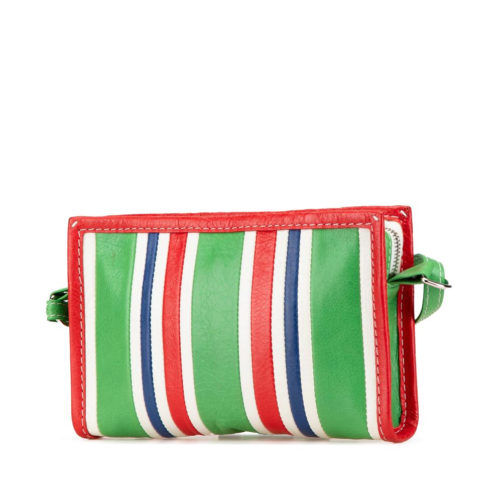 Balenciaga B Balenciaga Green Lambskin Leather Leather Lambskin Bazar Crossbody Italy