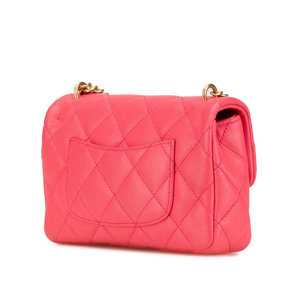 Chanel AB Chanel Pink Dark Pink Caviar Leather Leather Mini Quilted Caviar Sweetheart Flap Italy