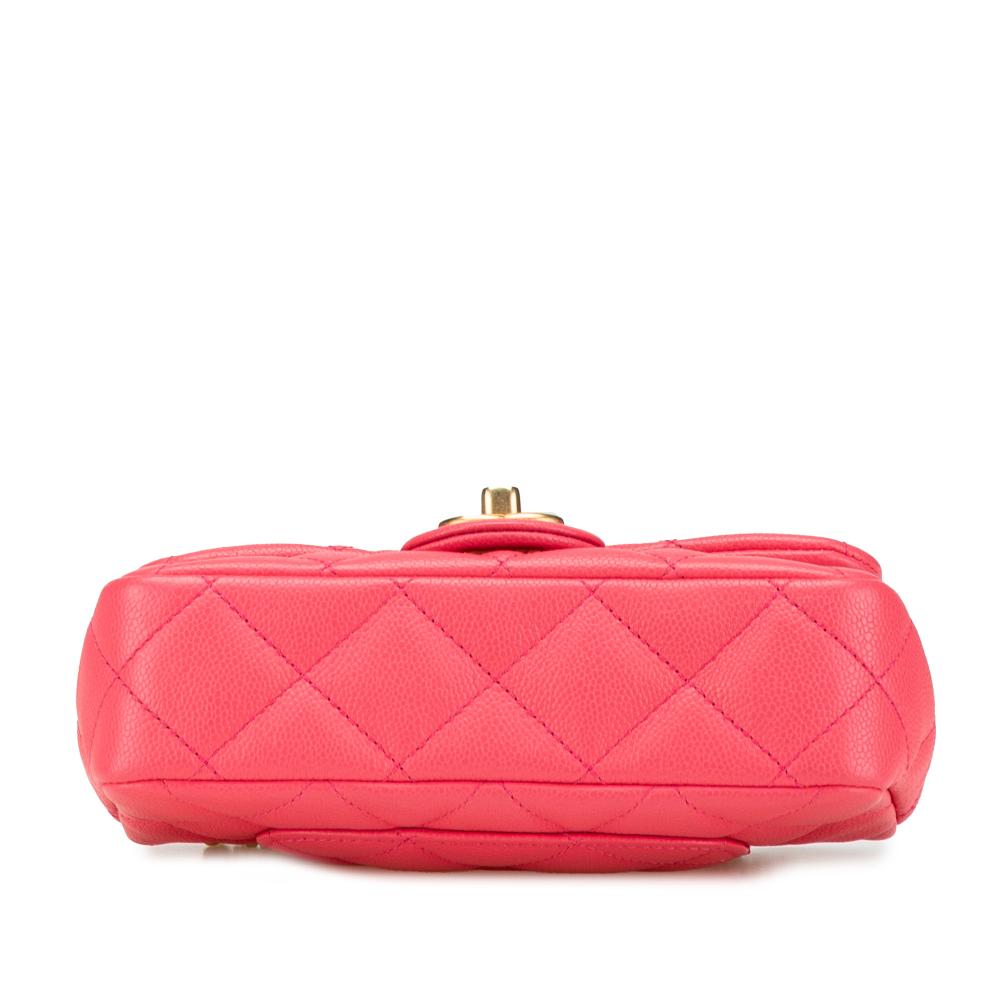 Chanel AB Chanel Pink Dark Pink Caviar Leather Leather Mini Quilted Caviar Sweetheart Flap Italy