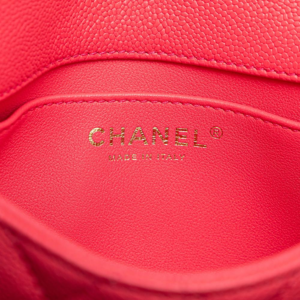 Chanel AB Chanel Pink Dark Pink Caviar Leather Leather Mini Quilted Caviar Sweetheart Flap Italy