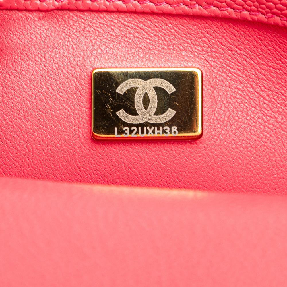 Chanel AB Chanel Pink Dark Pink Caviar Leather Leather Mini Quilted Caviar Sweetheart Flap Italy