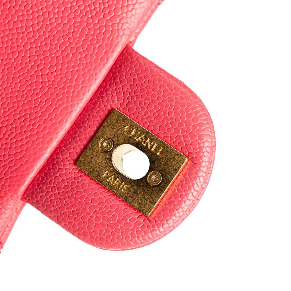 Chanel AB Chanel Pink Dark Pink Caviar Leather Leather Mini Quilted Caviar Sweetheart Flap Italy