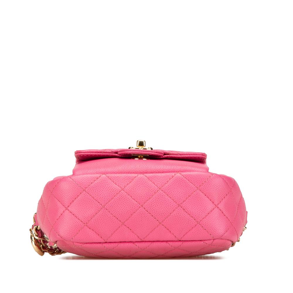 Chanel B Chanel Pink Caviar Leather Leather Quilted Caviar CC Day Camera Bag France