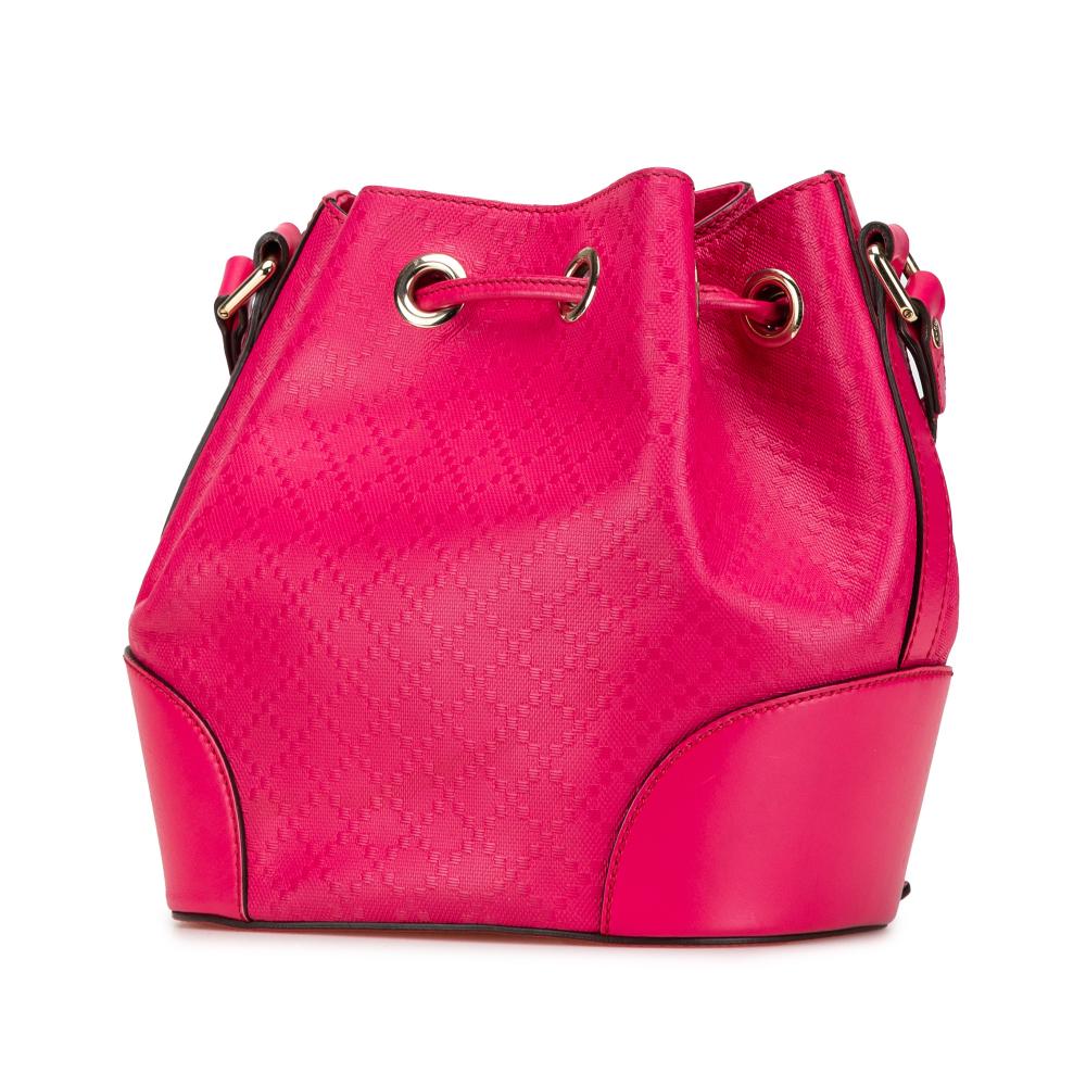 Gucci B Gucci Pink Hot Pink Calf Leather Diamante Bright Bucket Bag Italy