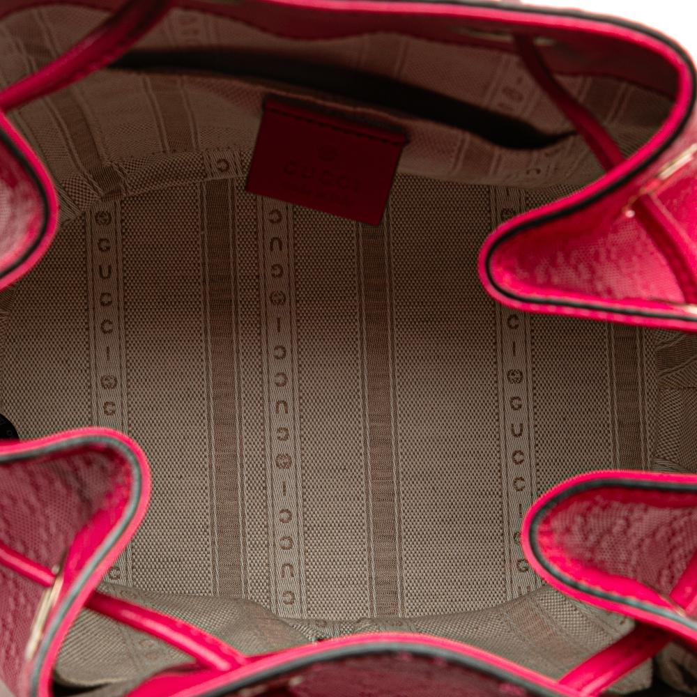 Gucci B Gucci Pink Hot Pink Calf Leather Diamante Bright Bucket Bag Italy