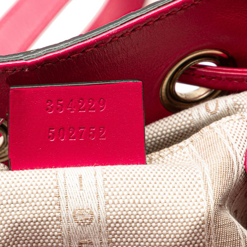 Gucci B Gucci Pink Hot Pink Calf Leather Diamante Bright Bucket Bag Italy