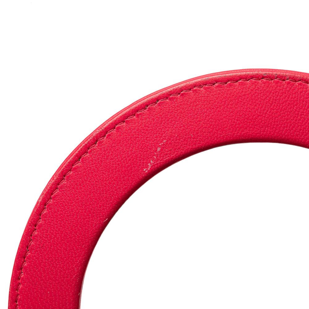 Christian Dior B Dior Pink Lambskin Leather Leather Large Lambskin Cannage Lady Dior Italy