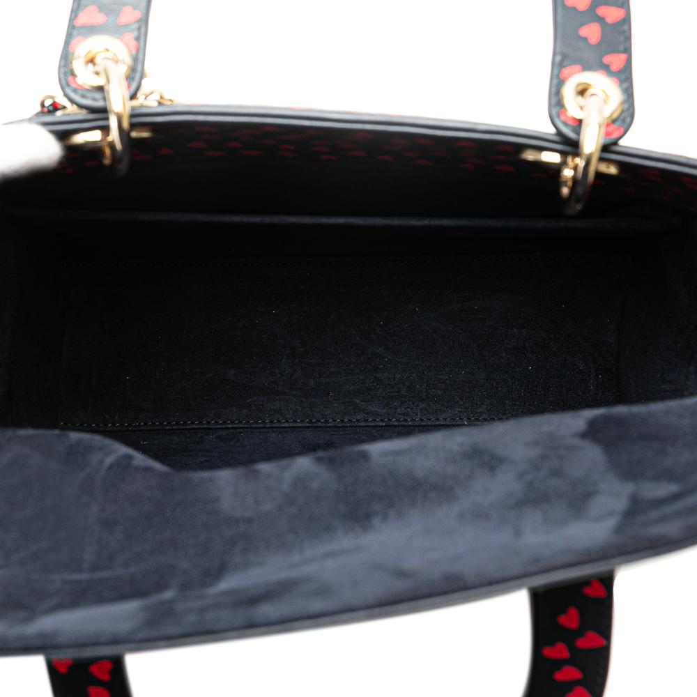 Christian Dior AB Dior Blue Navy Calf Leather Medium skin I Love Paris Lady Dior Italy