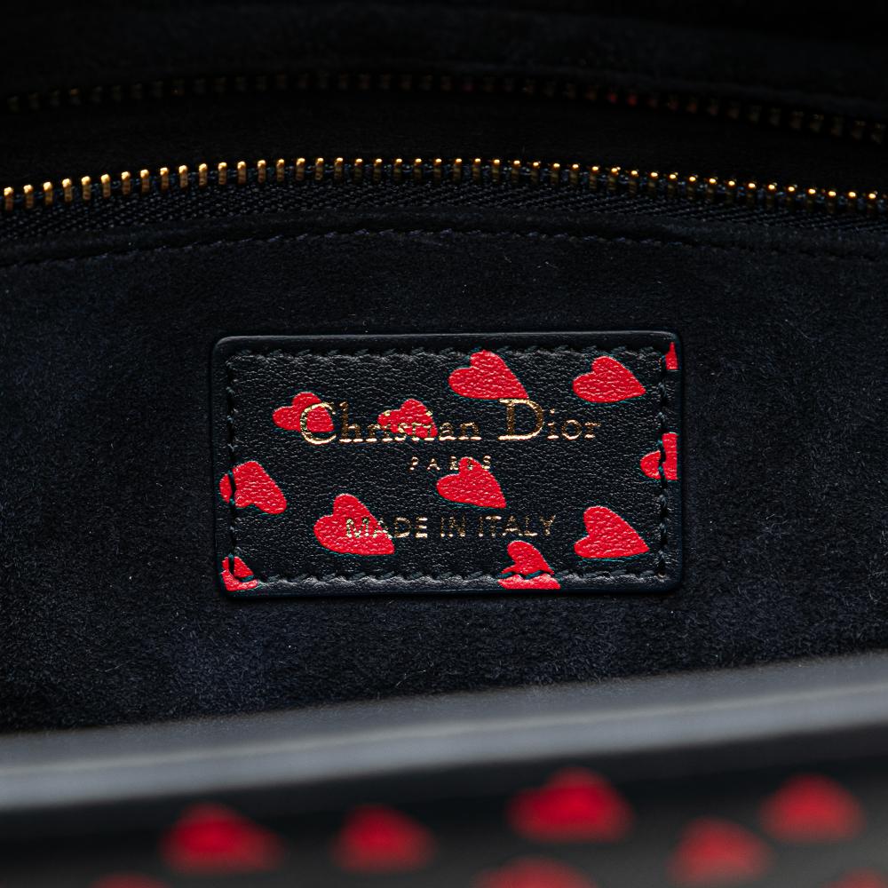 Christian Dior AB Dior Blue Navy Calf Leather Medium skin I Love Paris Lady Dior Italy