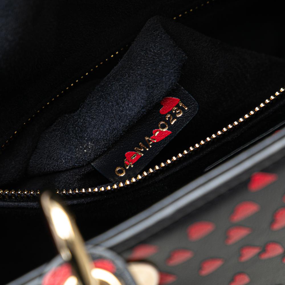 Christian Dior AB Dior Blue Navy Calf Leather Medium skin I Love Paris Lady Dior Italy