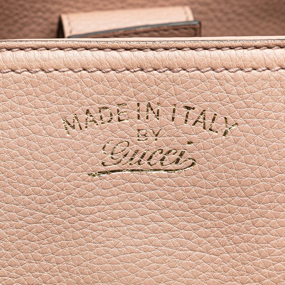 Gucci AB Gucci Pink Calf Leather Small skin Bamboo Shopper Satchel Italy