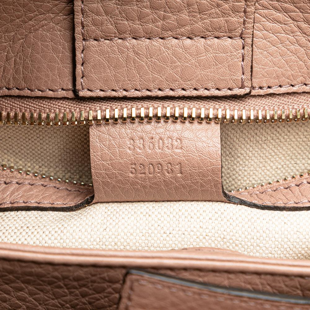 Gucci AB Gucci Pink Calf Leather Small skin Bamboo Shopper Satchel Italy