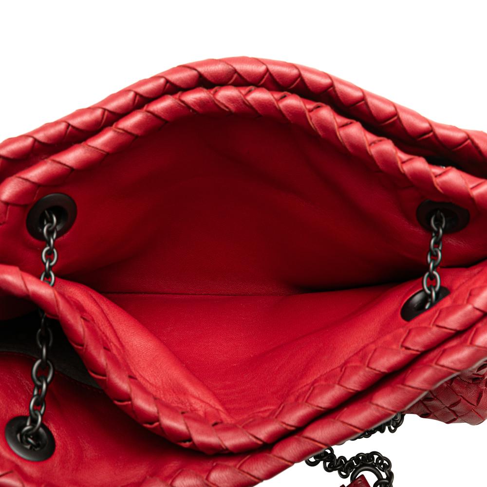 Bottega Veneta B Bottega Veneta Red Nappa Leather Leather Nappa Intrecciato Duo Shoulder Bag Italy