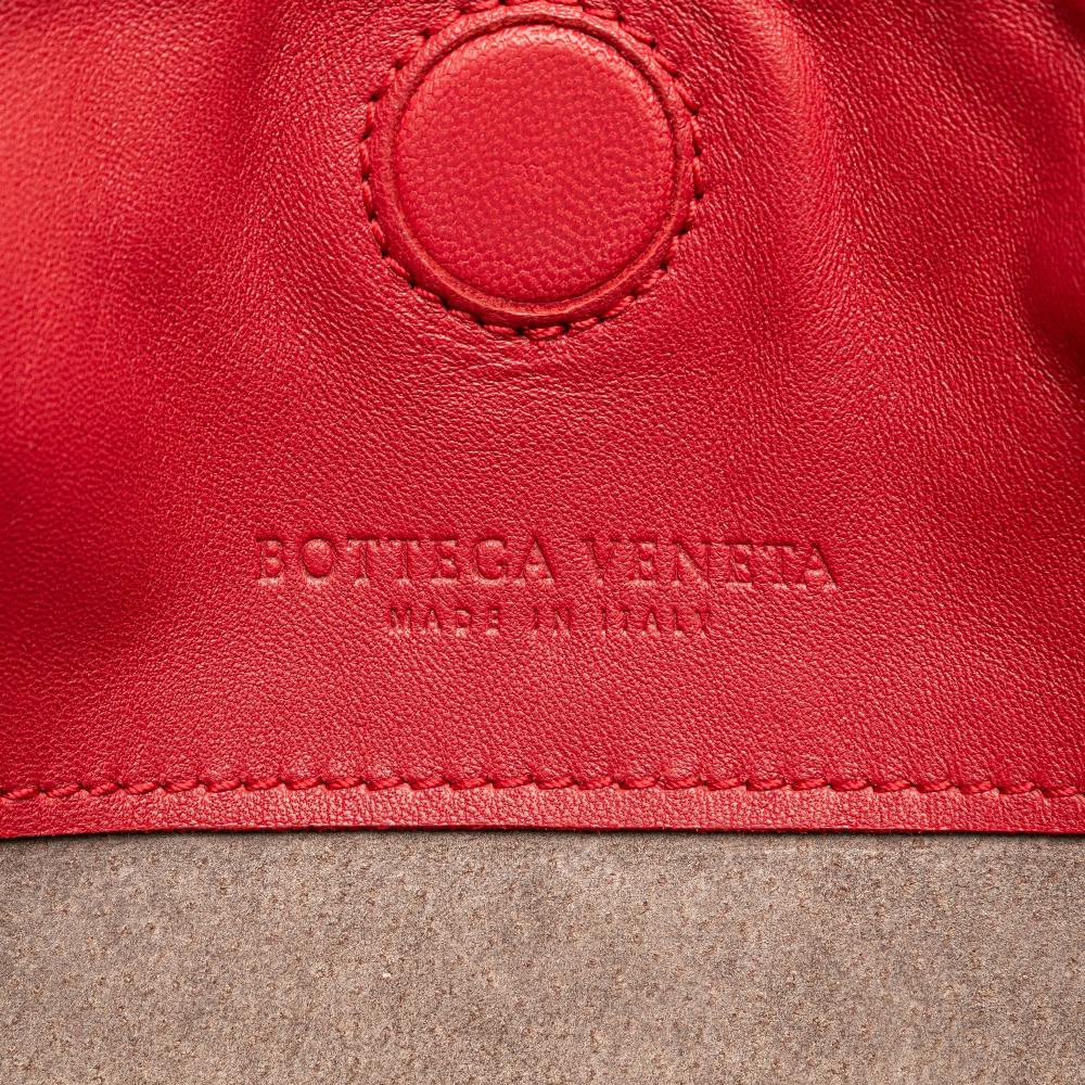 Bottega Veneta B Bottega Veneta Red Nappa Leather Leather Nappa Intrecciato Duo Shoulder Bag Italy