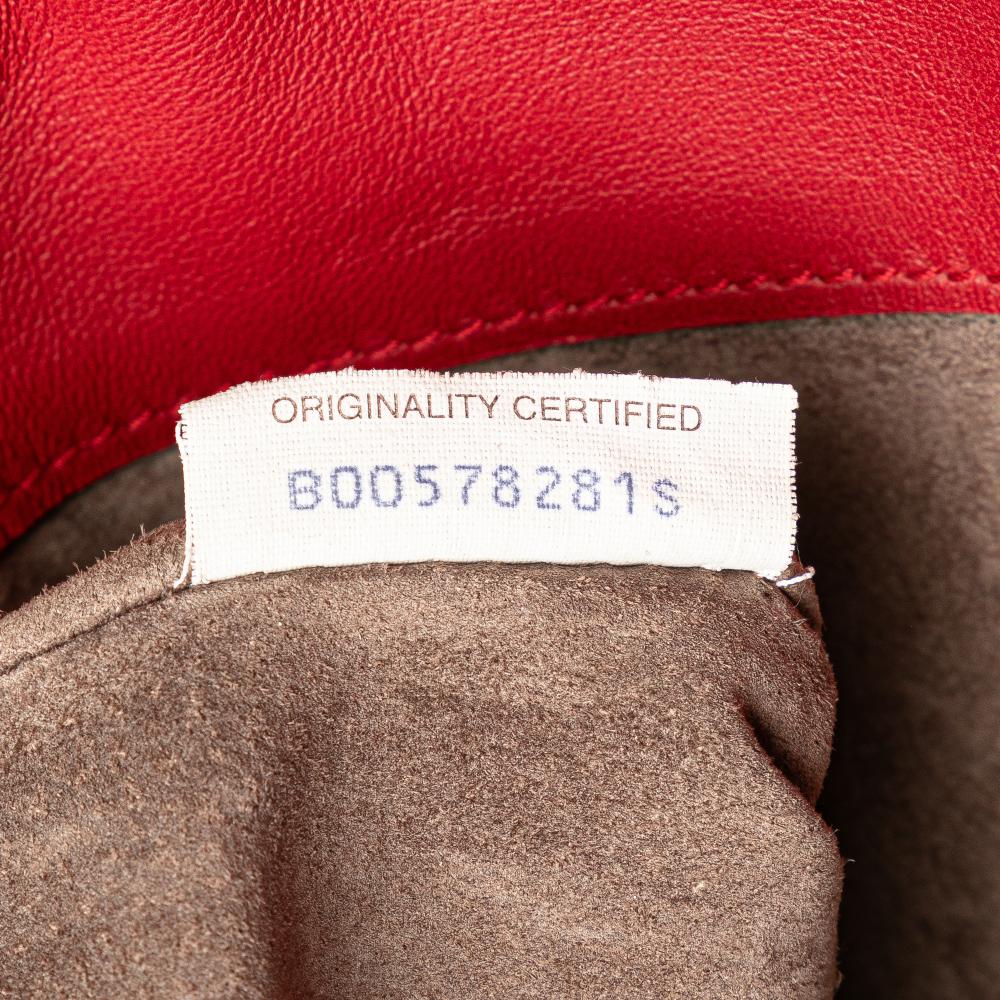 Bottega Veneta B Bottega Veneta Red Nappa Leather Leather Nappa Intrecciato Duo Shoulder Bag Italy