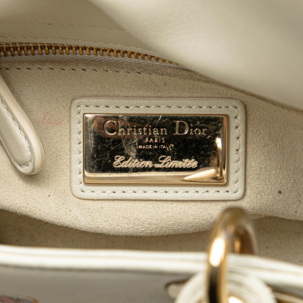 Christian Dior B Dior White Calf Leather DiorAmour Niki De Saint Phalle Mini skin Sequins Lady Dior Italy