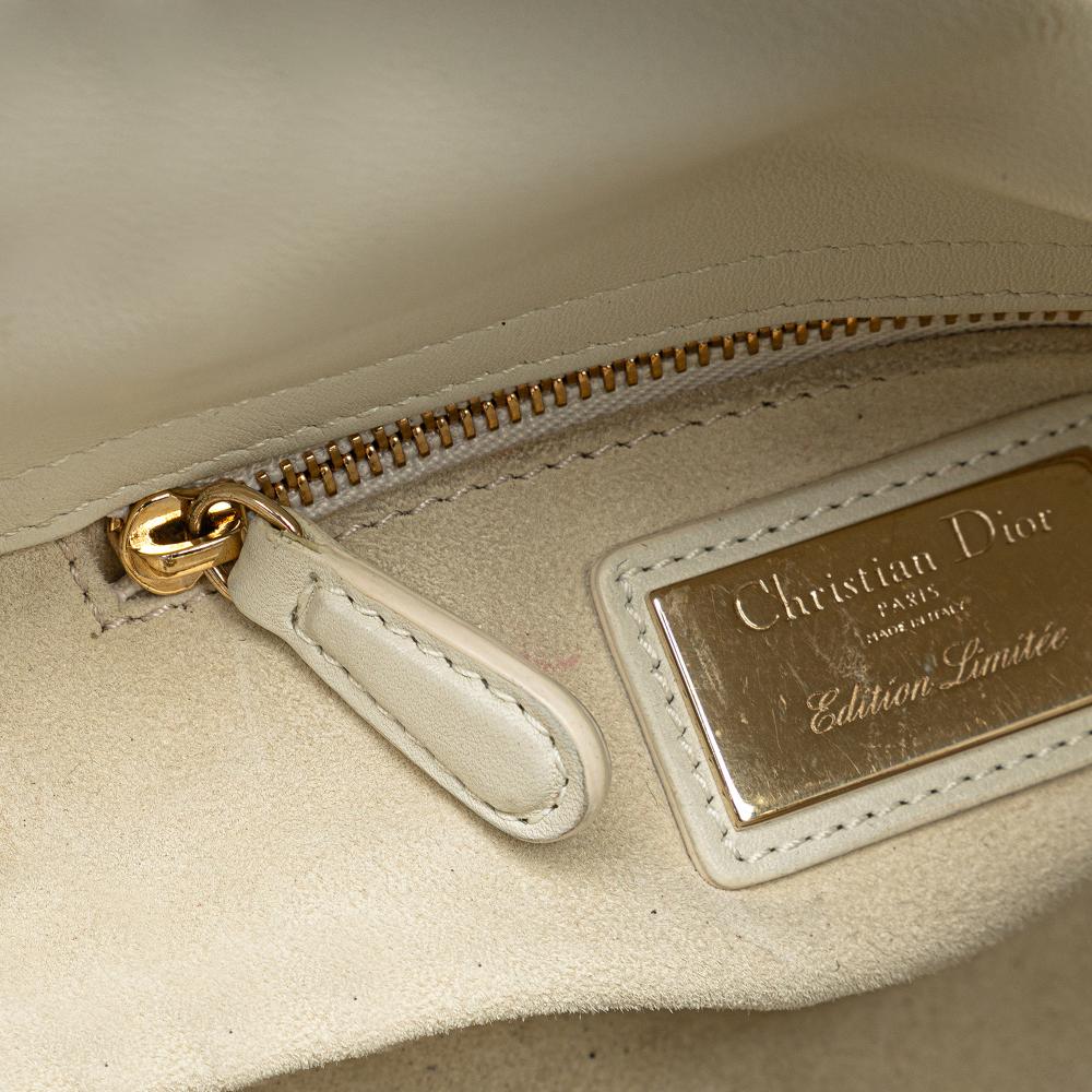 Christian Dior B Dior White Calf Leather DiorAmour Niki De Saint Phalle Mini skin Sequins Lady Dior Italy