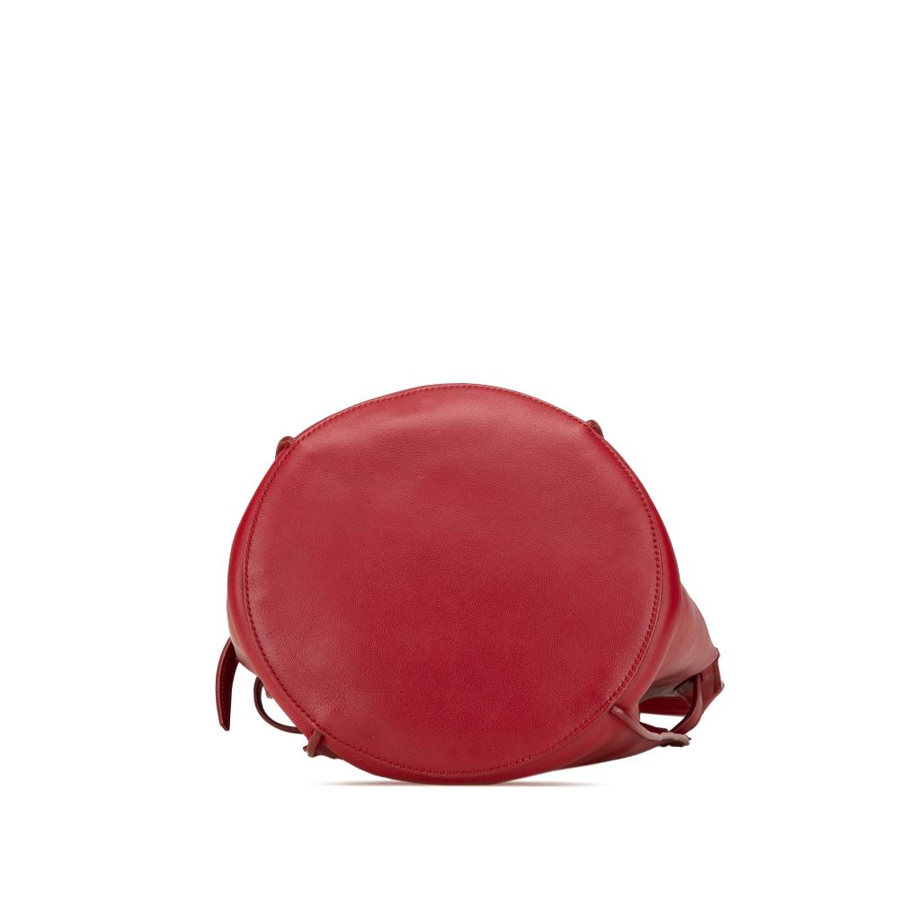 Celine B Celine Red Calf Leather Big Bag Bucket Crossbody Italy