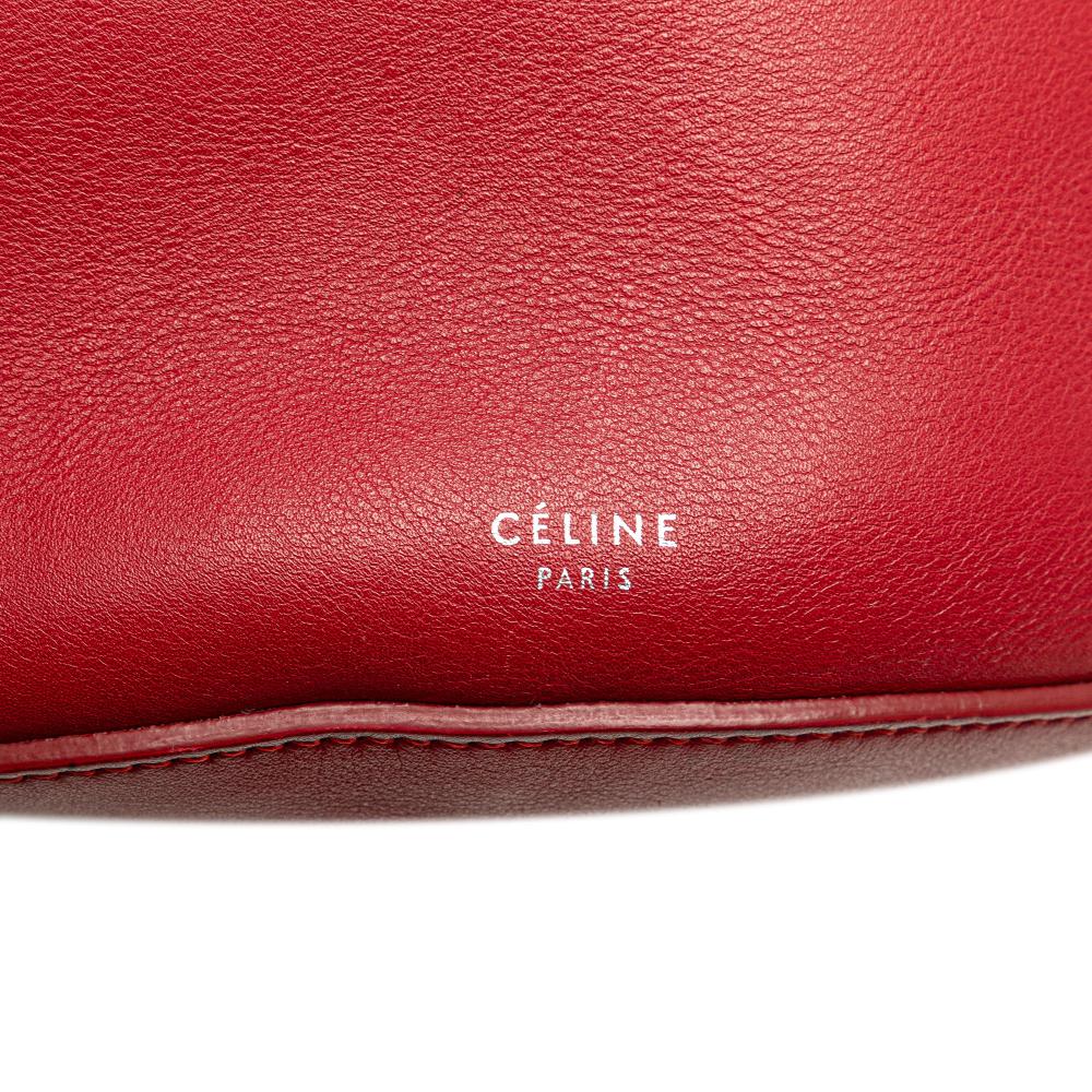 Celine B Celine Red Calf Leather Big Bag Bucket Crossbody Italy