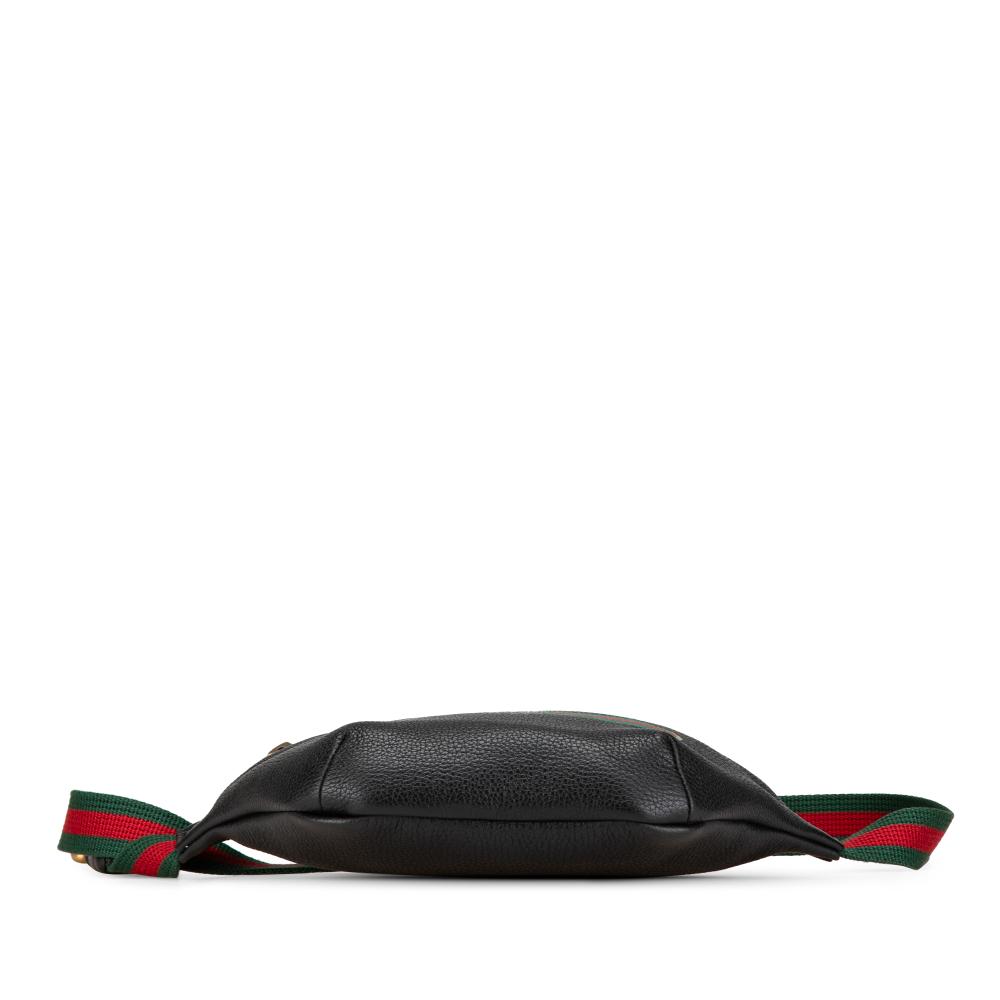 Gucci AB Gucci Black Calf Leather Logo Belt Bag Italy