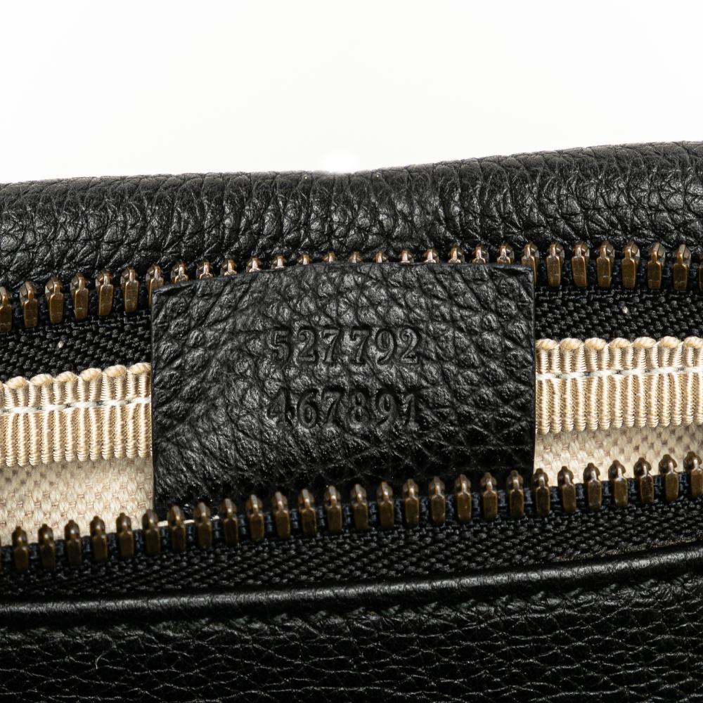 Gucci AB Gucci Black Calf Leather Logo Belt Bag Italy