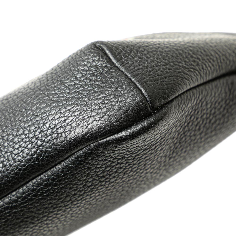 Gucci AB Gucci Black Calf Leather Logo Belt Bag Italy