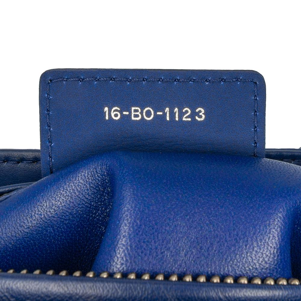 Christian Dior B Dior Blue Calf Leather Medium Ultra Matte skin Cannage Embossed Lady Dior Italy