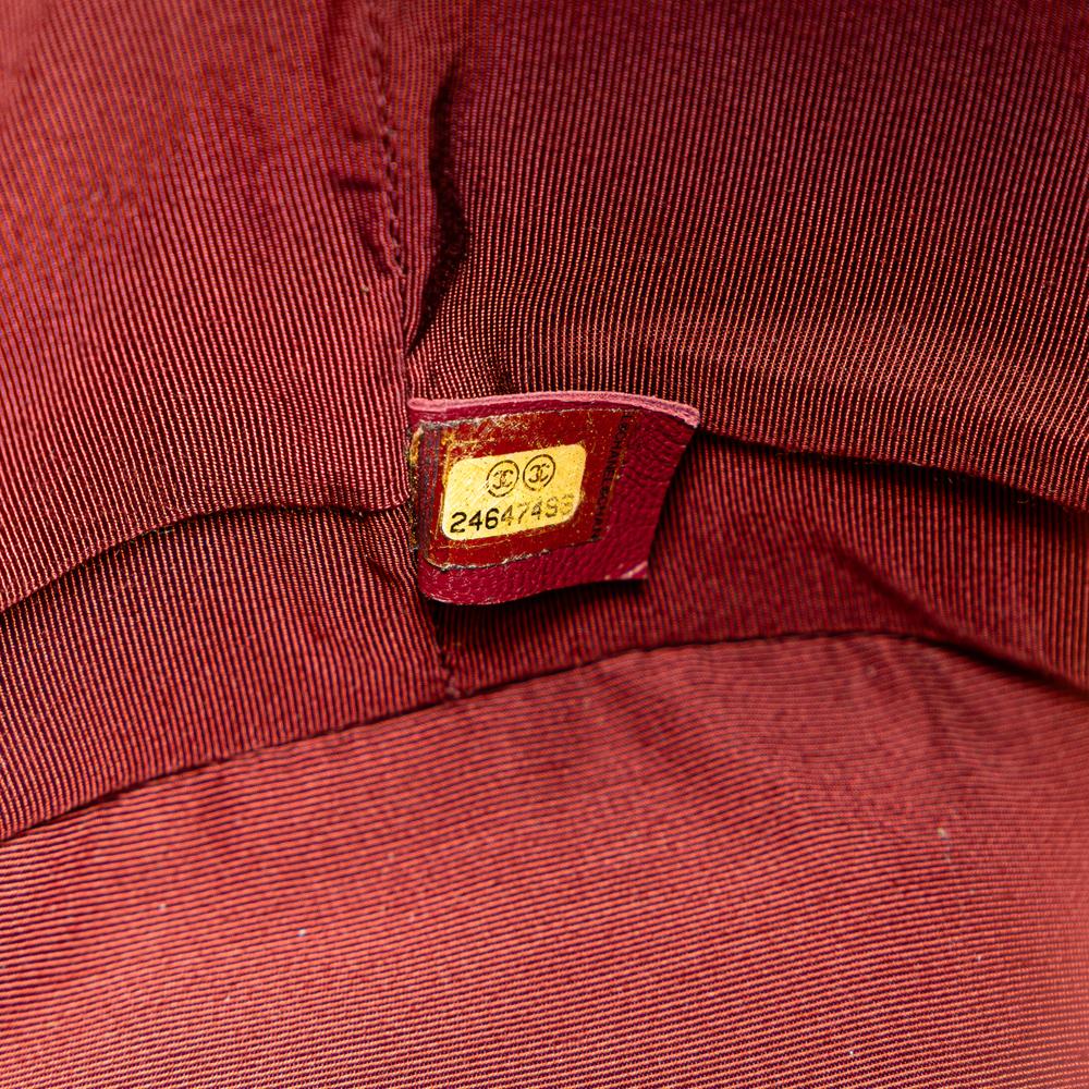 Chanel B Chanel Red Lambskin Leather Leather Paris Cosmopolite Medium Chevron Lambskin Bucket Bag Italy