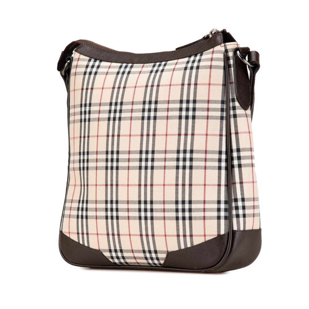 Burberry B Burberry Brown Beige Canvas Fabric House Check Crossbody United Kingdom