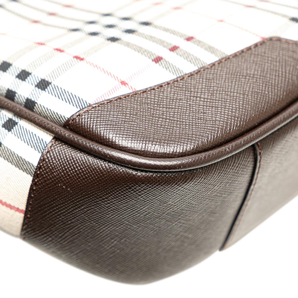 Burberry B Burberry Brown Beige Canvas Fabric House Check Crossbody United Kingdom