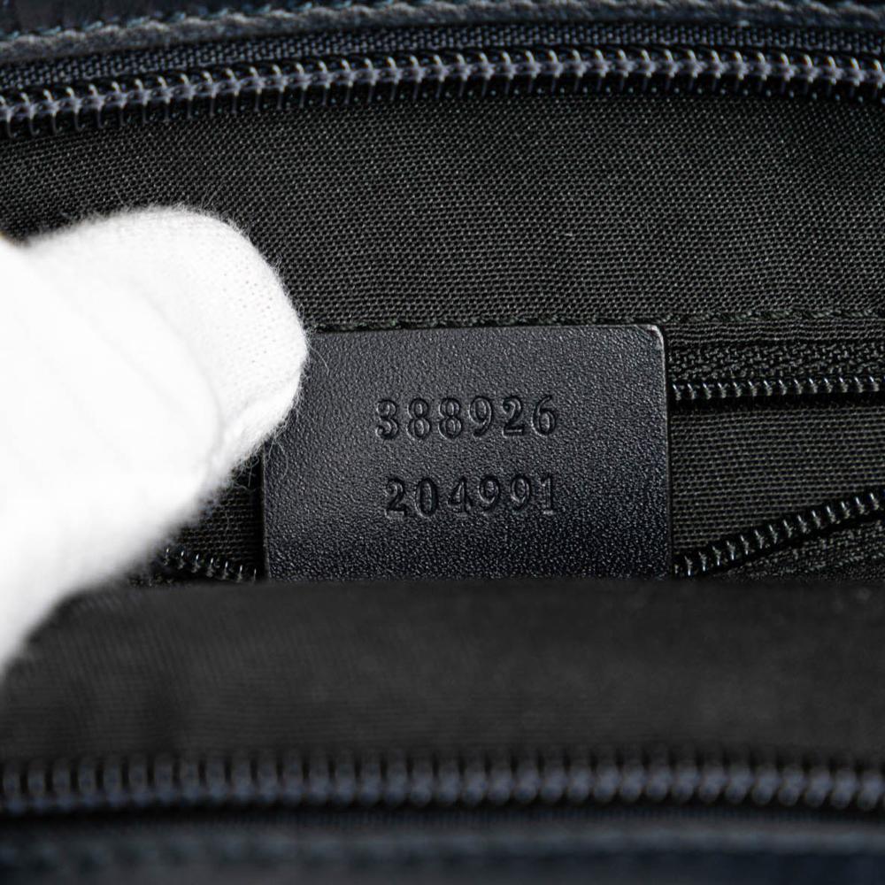 Gucci B Gucci Gray Canvas Fabric GG Web Crossbody Italy