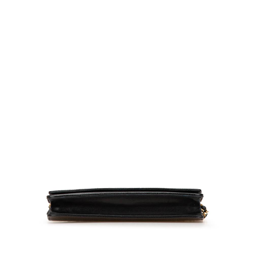 Chanel B Chanel Black Caviar Leather Leather CC Caviar Wallet on Chain France