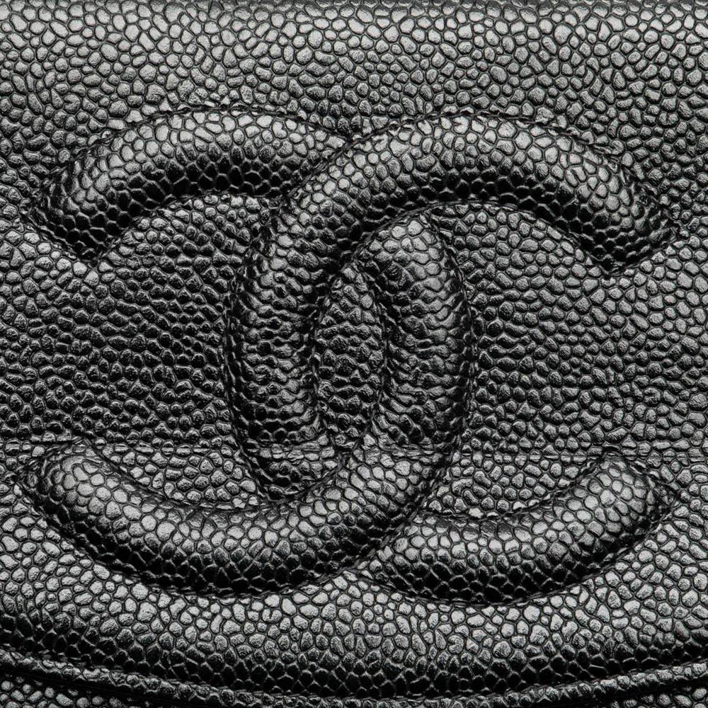 Chanel B Chanel Black Caviar Leather Leather CC Caviar Wallet on Chain France