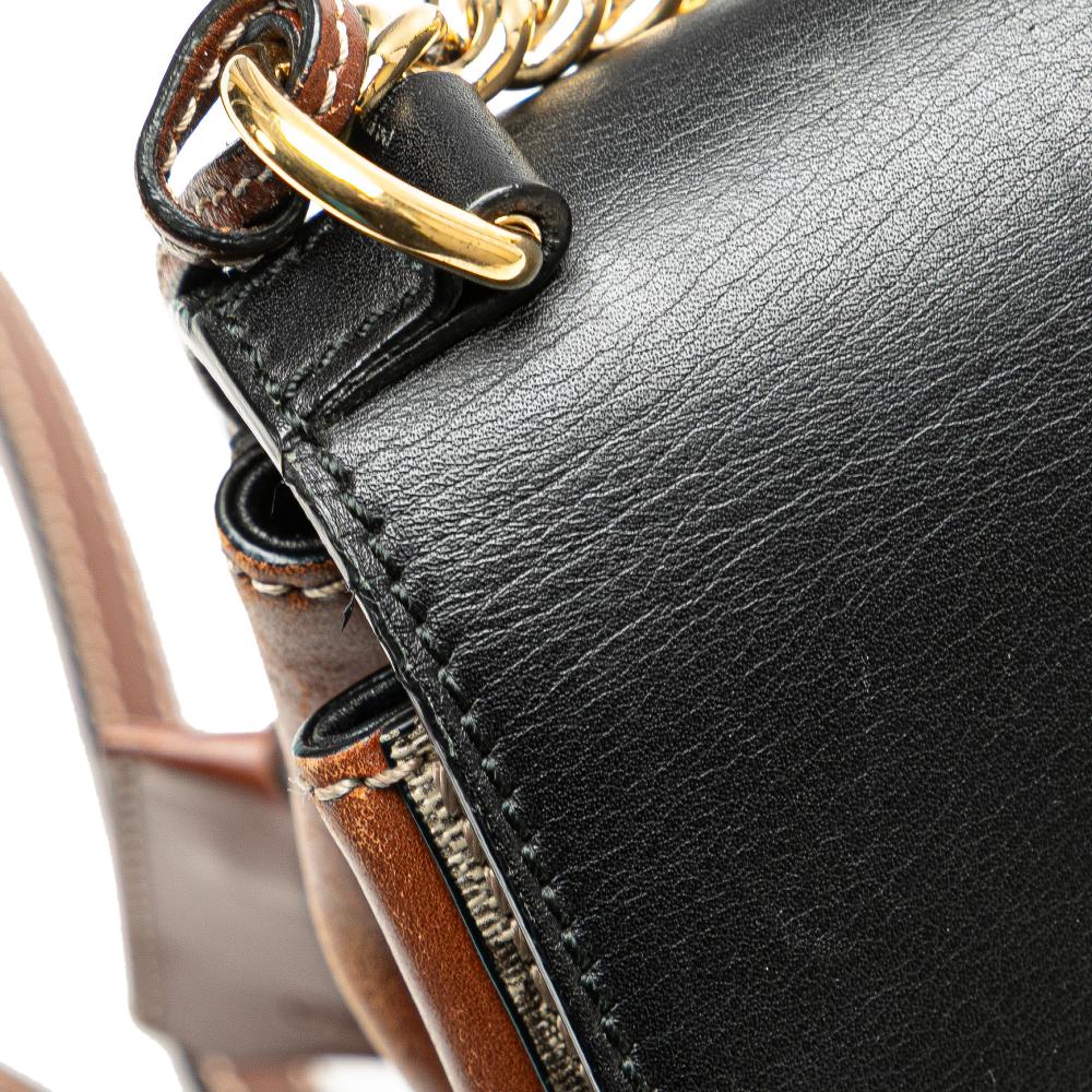 Gucci B Gucci Brown Beige with Black Coated Canvas Fabric GG Supreme Padlock Backpack Italy